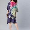 Print Kimono Sleeve Crepe Kaftan Dress - Image 3