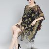 Floral Printed Sheer Chiffon Kaftan Midi Dress - Image 5