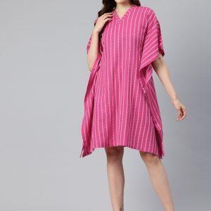 Embroidered Flared Sleeves Kaftan Dress