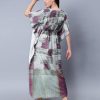 Women’s Printed Kaftan with Tie-Up Front - Image 2