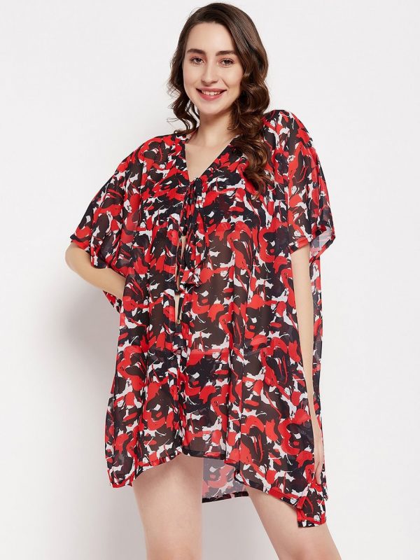 SECRETS BY ZEROKAATA Printed Beach Kaftan