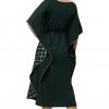 Janasya Green Checkered Kaftan - Image 4
